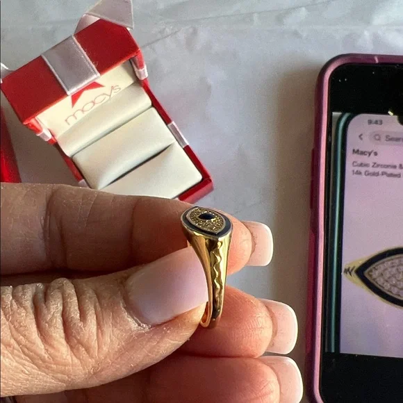 Evil eye ring cubic zirconia 14k over sterling NWT - Picture 3 of 7